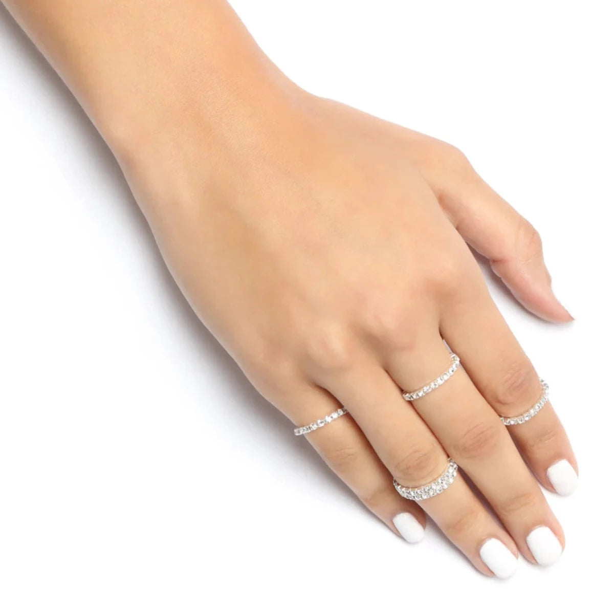 FOR HER SANTORINI SET RINGS - WHITE GOLD