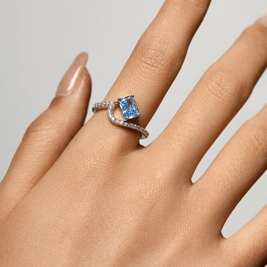 FOR HER PAVE WAVE RING - WHITE GOLD