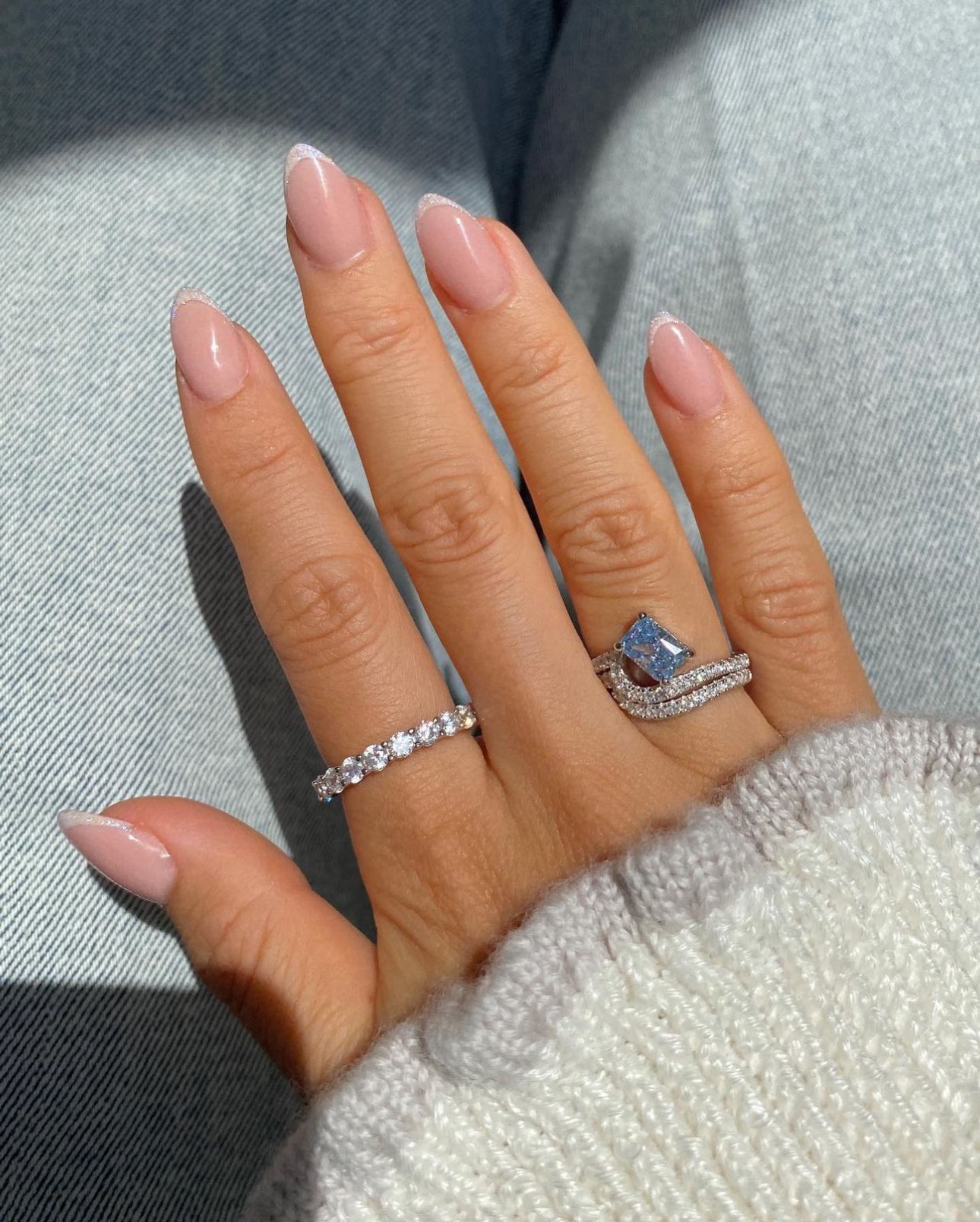 FOR HER PAVE WAVE RING - WHITE GOLD