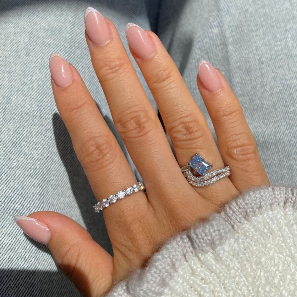 FOR HER PAVE WAVE RING - WHITE GOLD