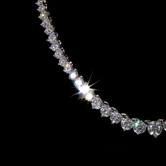 GRADUATING TENNIS NECKLACE - 925 SILVER VVS MOISSANITE