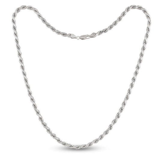 SINGLE ROPE CHAIN - WHITE GOLD