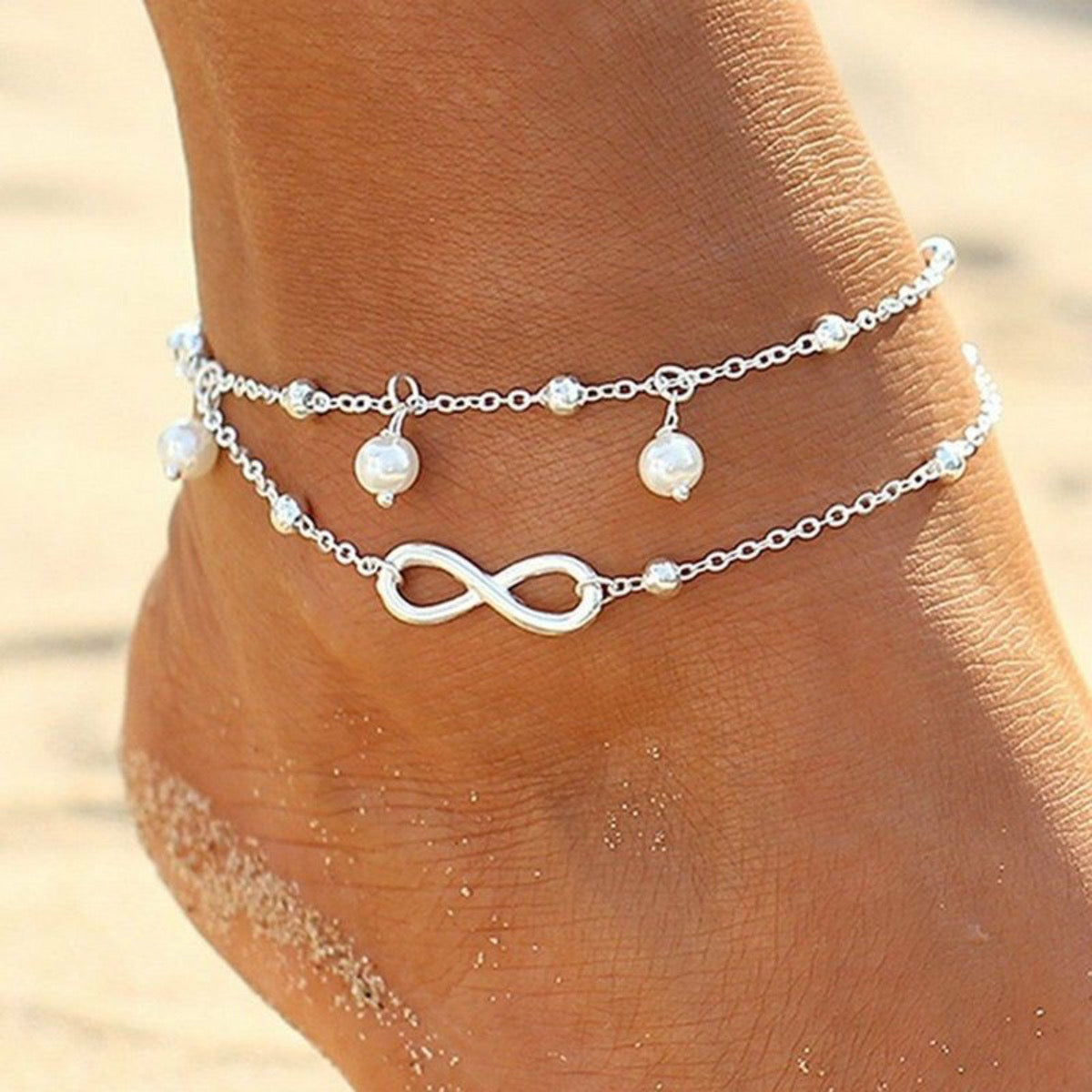 FOR HER INFINITE ANKLET - WHITE GOLD