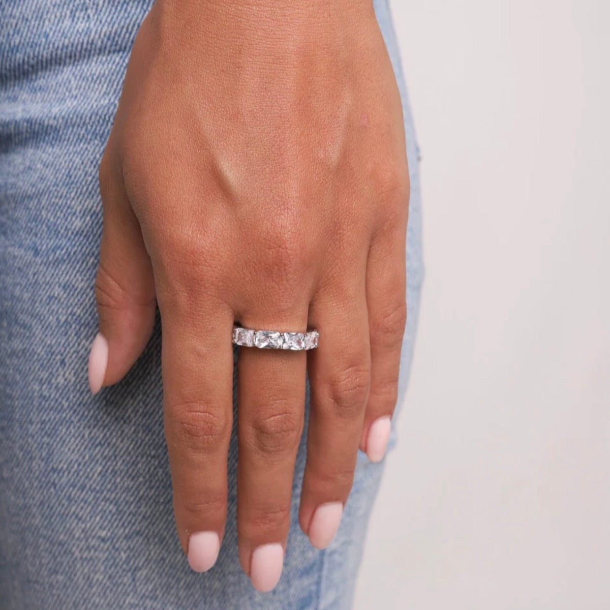 FOR HER SINGLE TENNIS RING - WHITE GOLD