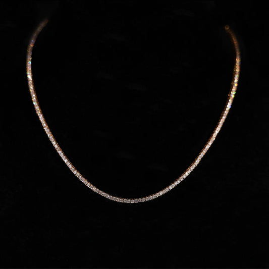 FOR HER MICRO TENNIS CHAIN ROSE GOLD - 925 SILVER