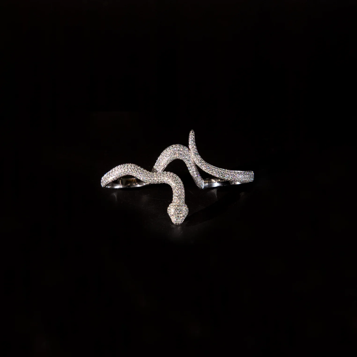 SNAKE DIAMOND RING - 925 SILVER