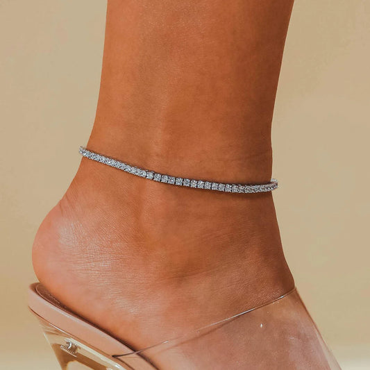 FOR HER TENNIS ANKLET - WHITE GOLD