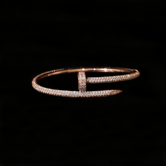 FOR HER NAIL DIAMOND BANGLE BRACELET - ROSE GOLD