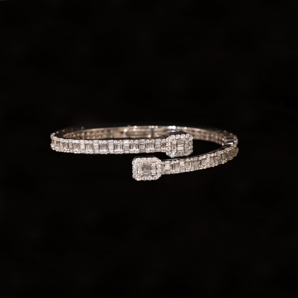 BAGUETTE BANGLE BRACELET - 925 SILVER