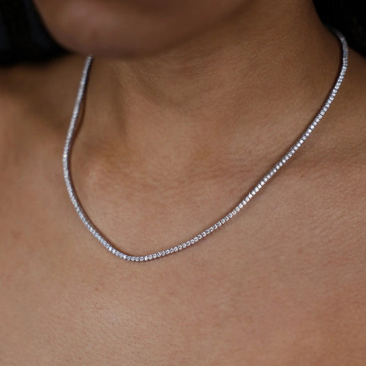 FOR HER MICRO TENNIS CHAIN - WHITE GOLD