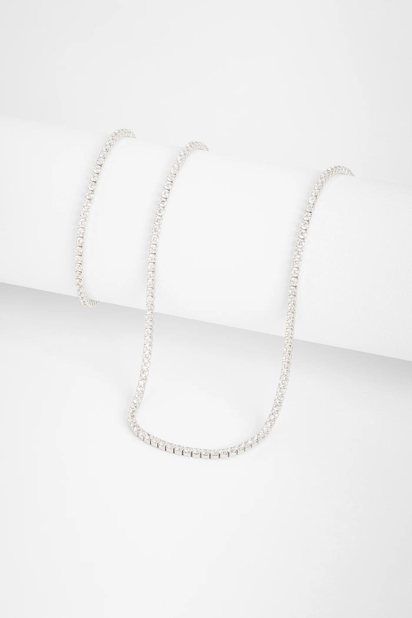 MICRO TENNIS CHAIN + BRACELET BUNDLE - WHITE GOLD