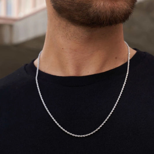 SINGLE ROPE CHAIN - WHITE GOLD