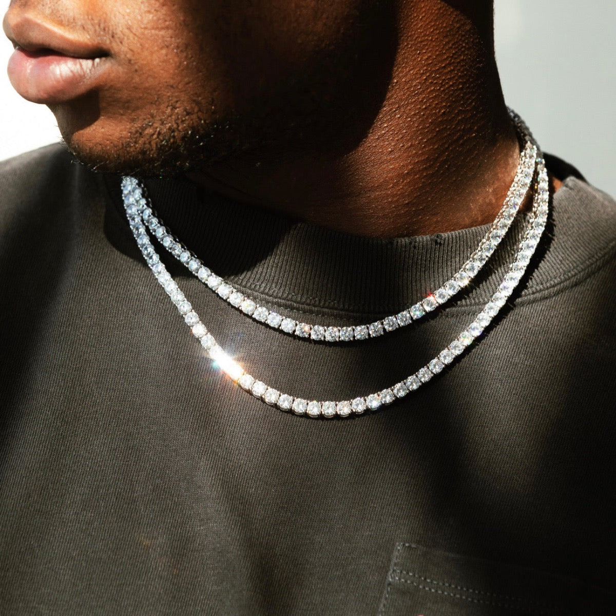Micro Tennis Chain Rapper Chain 3mm TENNIS CHAIN + 5mm TENNIS CHAIN BUNDLE – Drippely