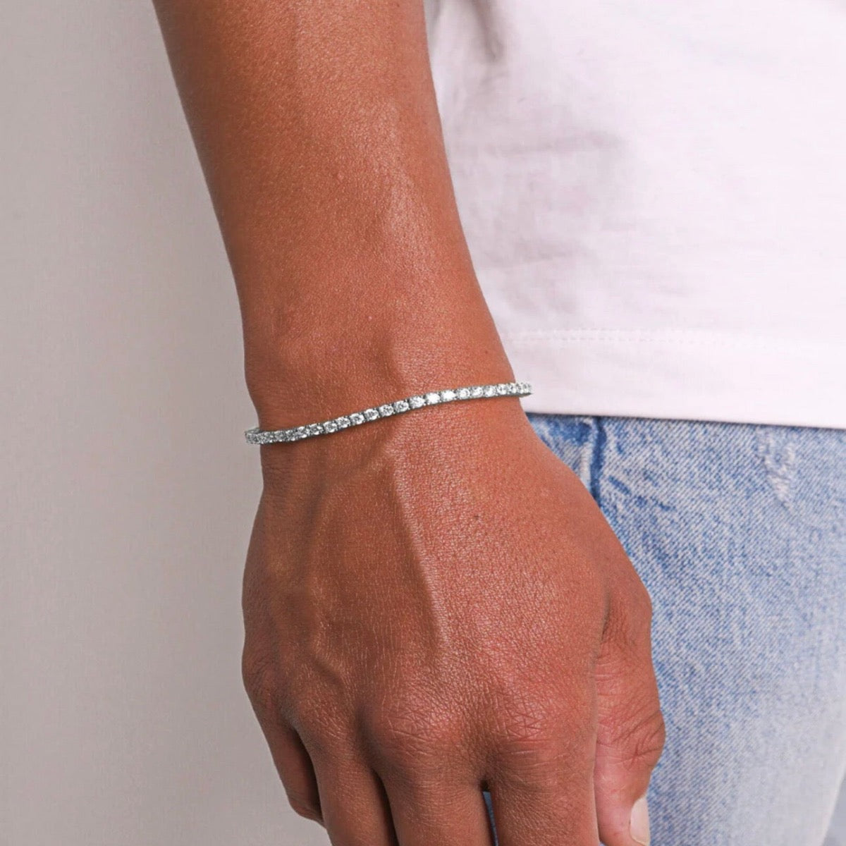 3mm TENNIS BRACELET - WHITE GOLD