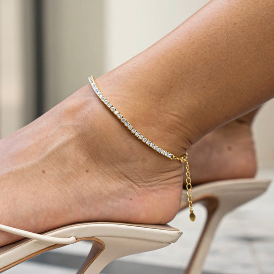 FOR HER TENNIS ANKLET - YELLOW GOLD
